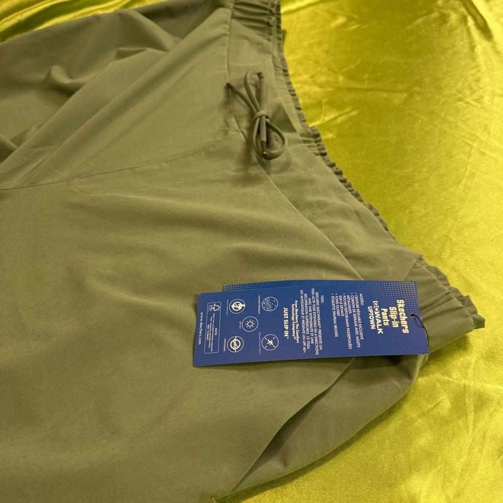 Skechers- Olive Green Drawstring Slip In Pants - 2XL - Fast Ship